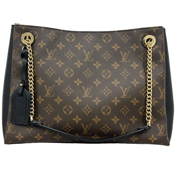 Louis Vuitton Surenne MM Shoulder Tote Bag M43772 Monogram Brown Black Noir - Picture 4 of 15